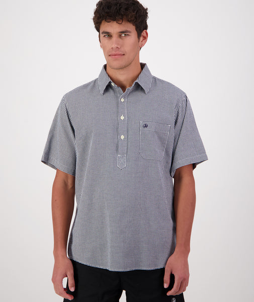 Men's Paihia V2 Short Sleeve Shirt (Navy/White) - Swanndri