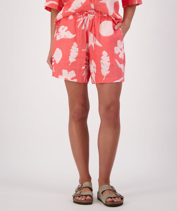 Women's Leafage Linen Short