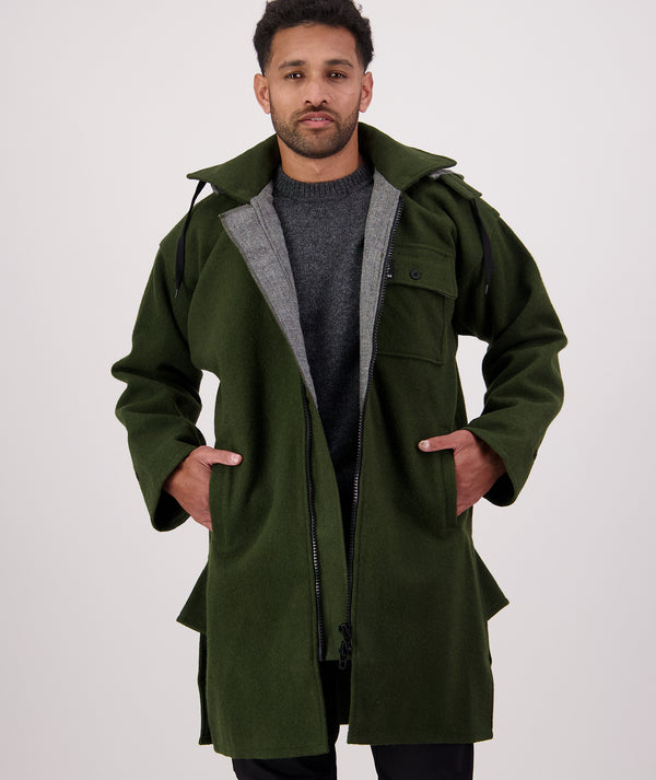 Men's Mosgiel Wool Bushshirt with Zip-up Front