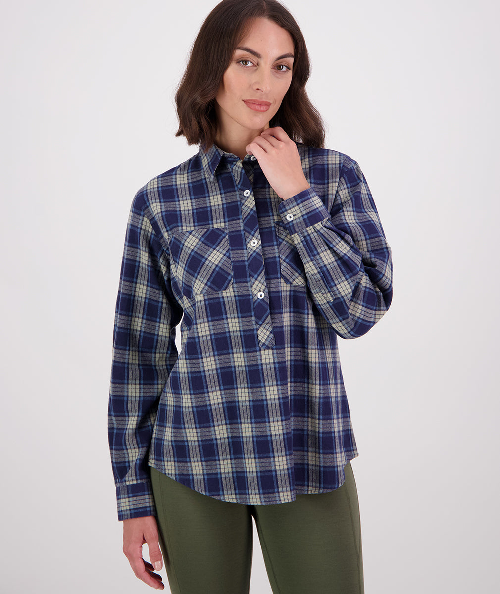 Buy Women's Barn Long Sleeve Shirt (Horizon Blue) - Swanndri