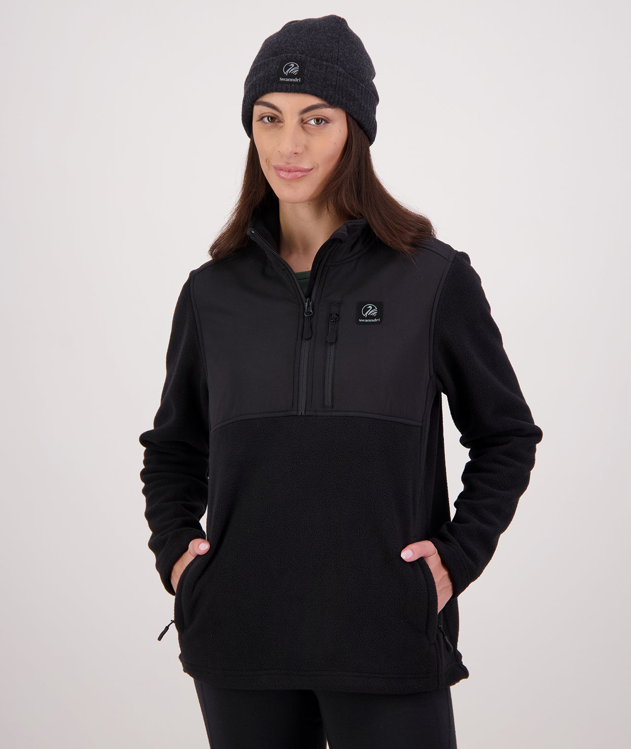 Buy Women's High Rock Hybrid Pullover (Black) - Swanndri