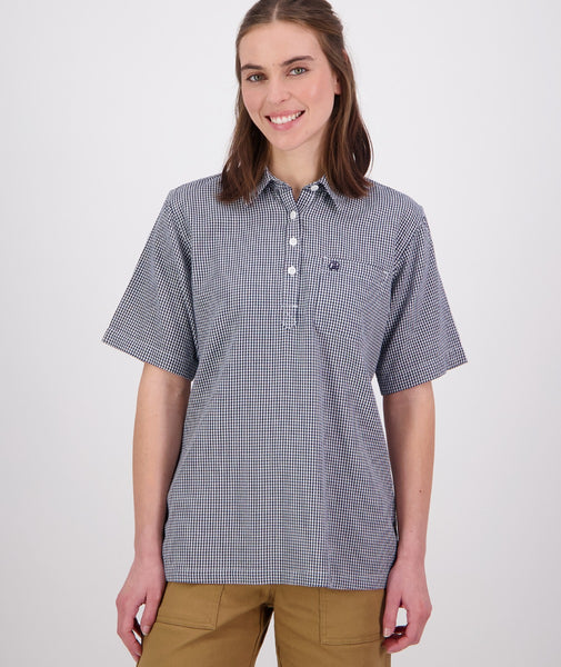 Buy Womens Tasman Short Sleeve Shirt (Navy/White) - Swanndri