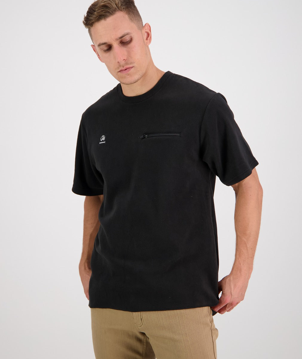 Buy Men's Catlins Fleece T-Shirt in Black Online - Swanndri