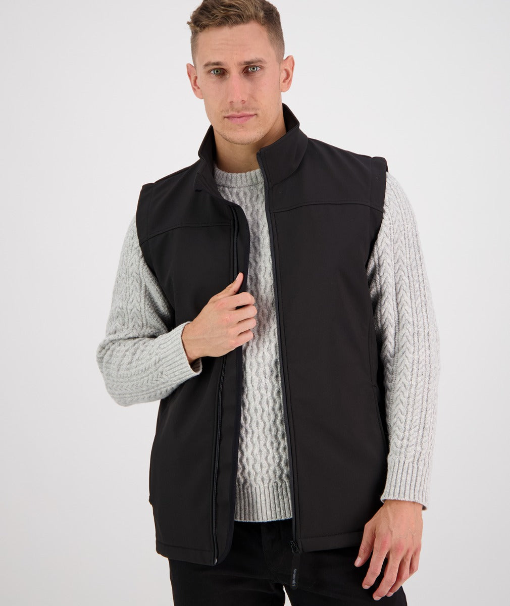 Buy Men's Rimu Softshell Vest in Black Online - Swanndri
