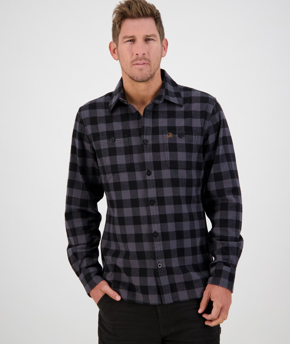 Marylebone Long Sleeve Shirt (Grey/Black Check) - Swanndri