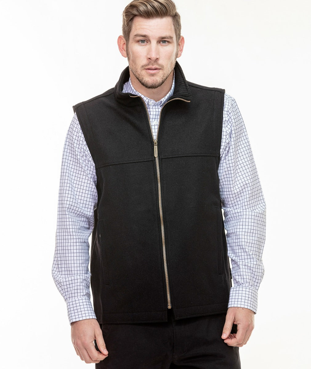 Buy Men's Saddleback Wool Vest (Black) - Swanndri