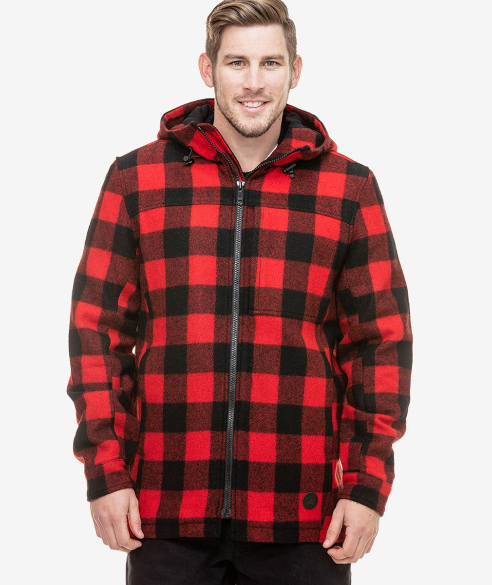 Buy Men's Hudson Wool Hoodie (Red/Black Check) - Swanndri
