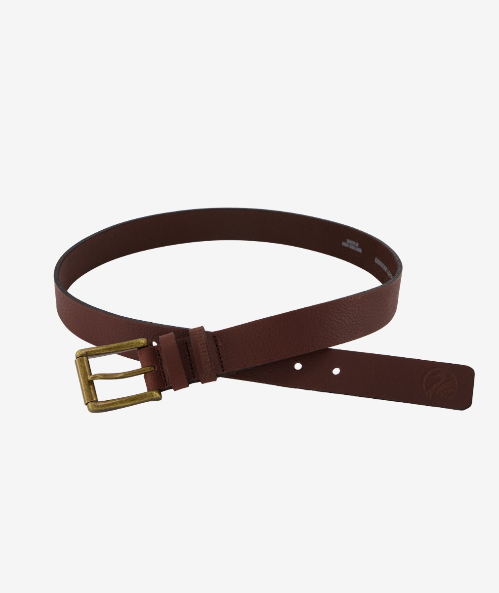 Swanndri Men's Brown Leather Twin Keeper Belt - 30mm