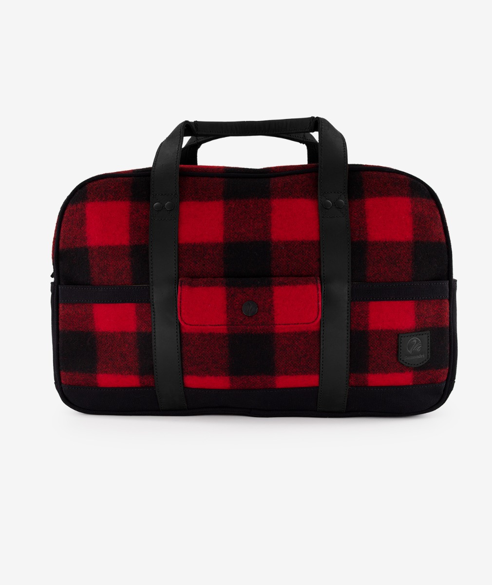 Swanndri Kingston Overnighter Bag in Red/Black Check
